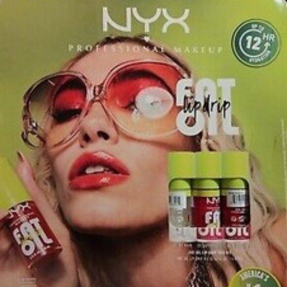 NYX Professional Makeup Fat Oil Lip Drip Vegan Lip Oil 3 Pack 0.16 /.8 ml Sealed - Picture 1 of 2